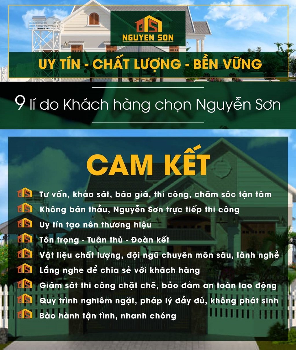 Cam kết chất lượng từ Xây Dựng Nguyễn Sơn