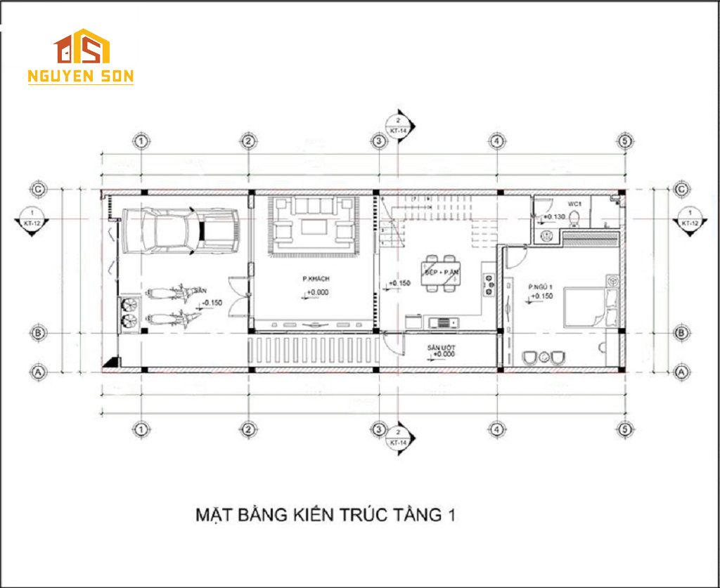 Thiết kế mẫu nhà ống 2 tầng 3 phòng ngủ nhà chị Trang ở quận 6 