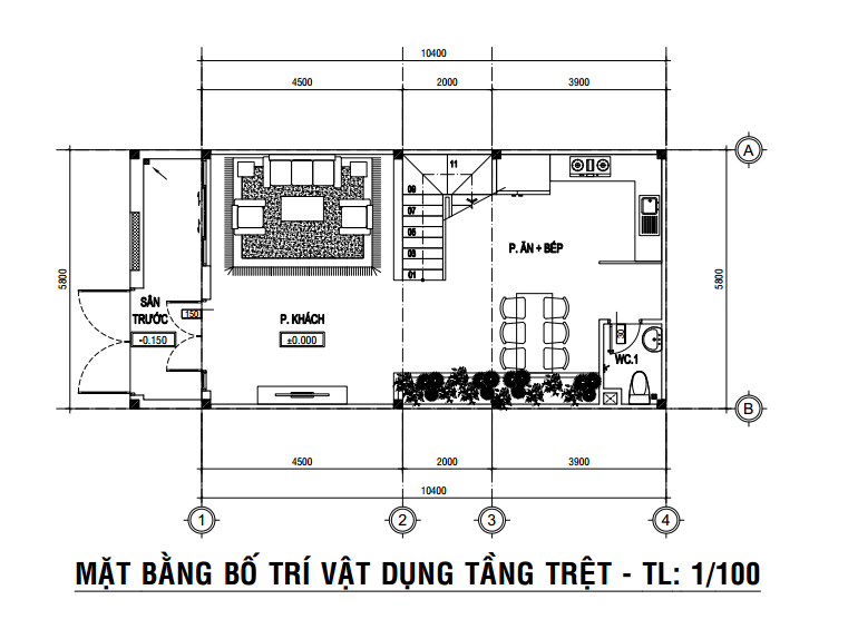 Thiết kế nhà 3 tầng với diện tích 60m2 ở Tân Bình